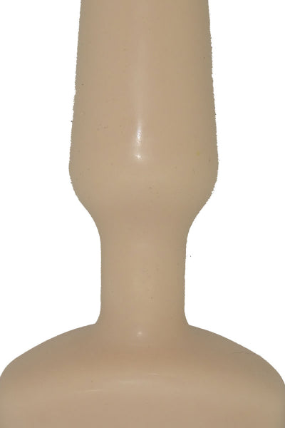 Body Sensation Silicone - long anal plug in beige, for intense anal pleasure games. Close-up of the base.