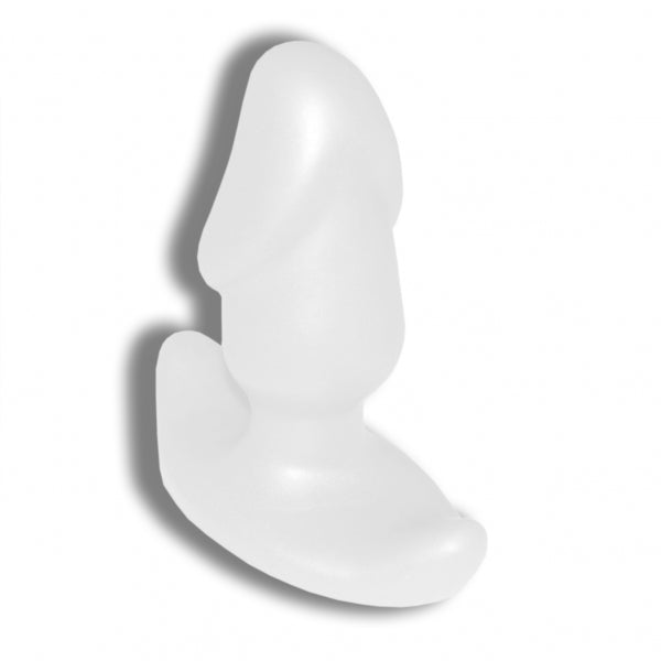 Cock Head Plug Medium by 1ATOYS made of premium platinum silicone, in elegant white with a sculpted glans, suitable for anal use and extended wear.