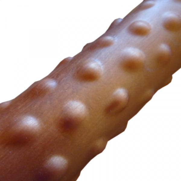 Dripping dildo with a nubby structure from 1ATOYS, designed for intense anal and vaginal stimulation. Detail cutout shaft.