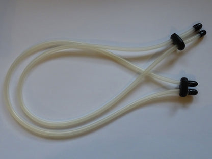 Breast bondage rings by 1ATOYS with soft silicone tubing and black stoppers.
