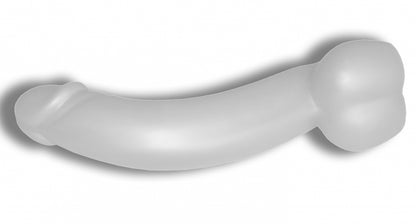 High-quality sex toy made of premium silicone, nature-inspired design with a rounded tip and testicles from 1ATOYS.