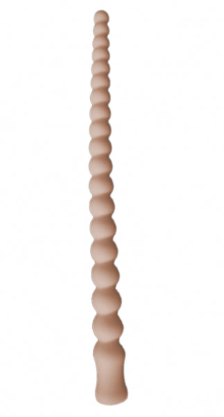Mini anal bead chain made of premium silicone, 1ATOYS, cream, round segments in decreasing size for anal pleasure.