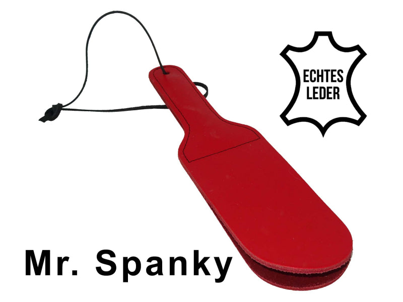 Mr. Spanky - Leather Paddle in Red