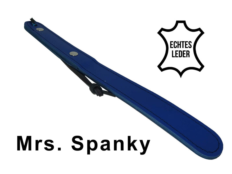 Mrs. Spanky - Leather Paddle in Blue