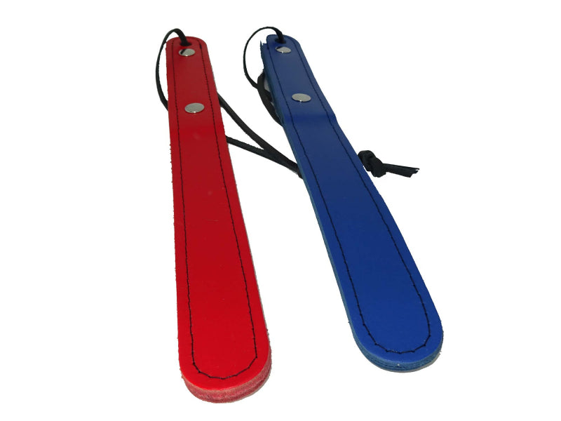 Mrs. Spanky - Leather Paddle Red and Blue