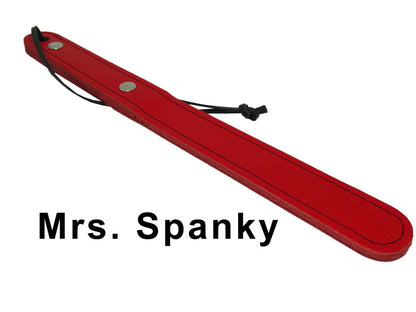 Mrs. Spanky - Leather Paddle in Red