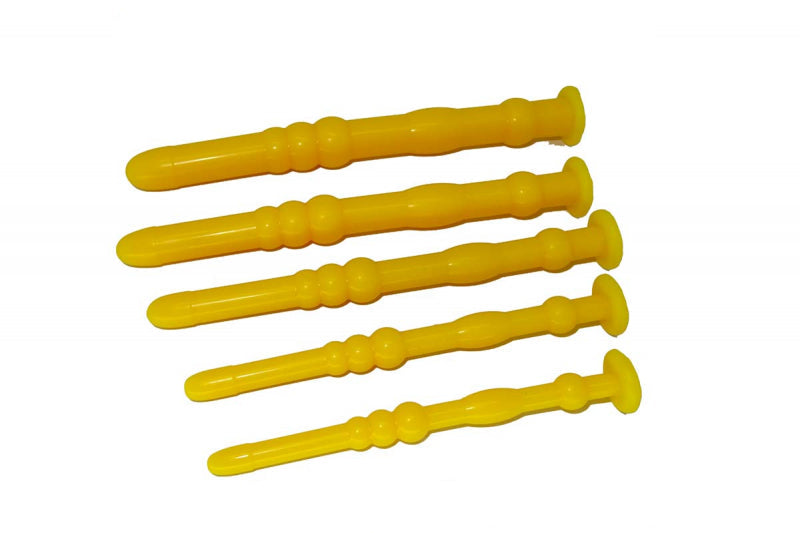 Silikon-Prinzenzepter: Harnröhren-Dildo zum Dehnen und Stimulieren, in abgestuften Größen.