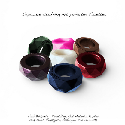 Premium Silicone Cockring Collection: Seven rings in blue, red, white, copper, pink, green and violet. High-quality material for optimal wearing comfort and exceptional design.